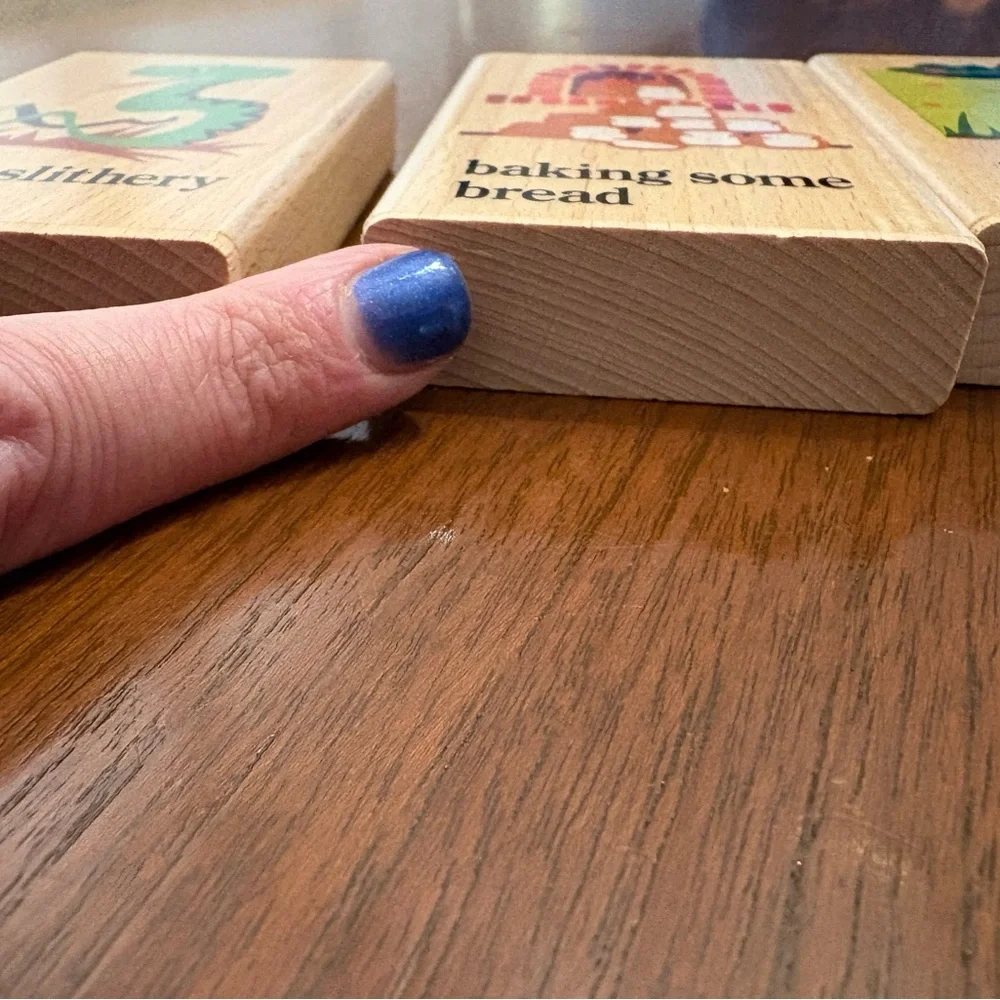 1990s Vintage Wooden Story Blocks